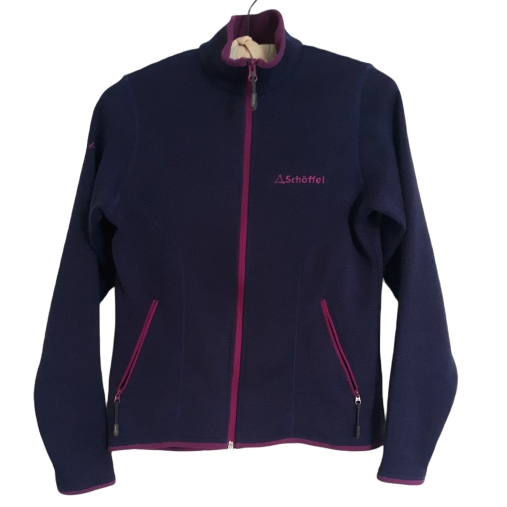 Schoffel Size 38 Full Zip Purple Sweater